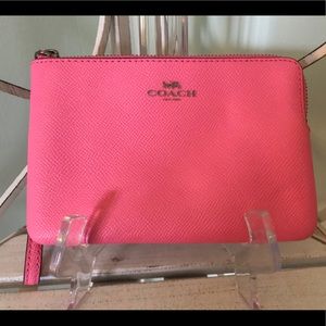 Coach hot pink wristlet